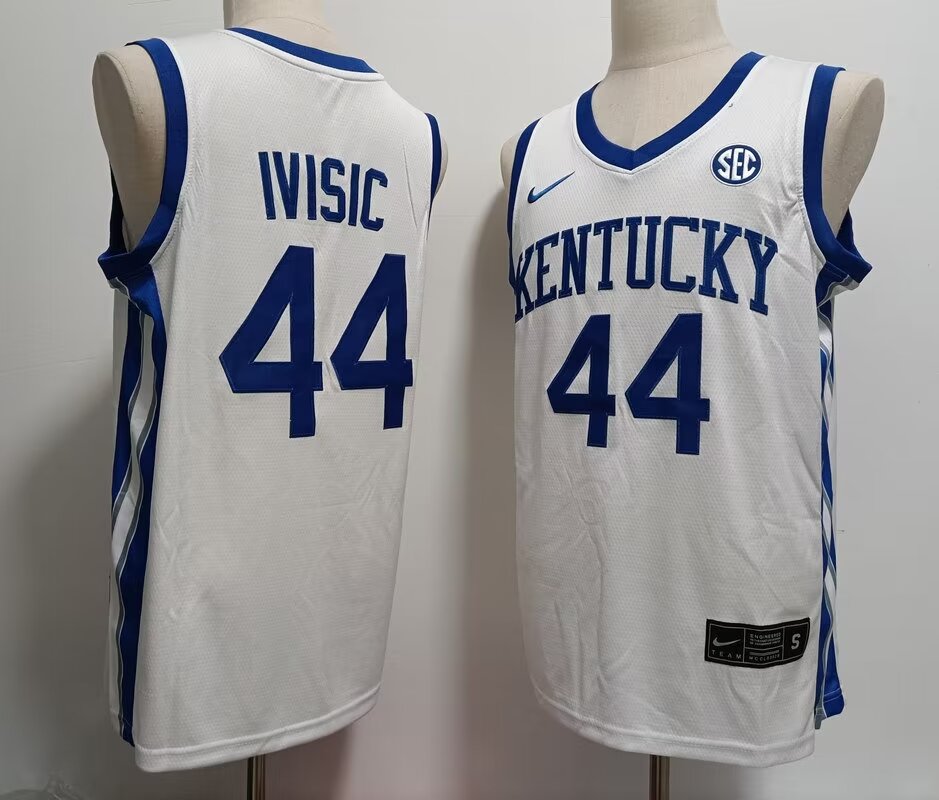 2024 NCAA Men Kentucky Wildcats #44 Ivisic white nike jersey